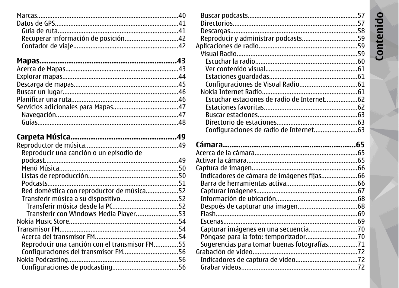 Co nte nido | Nokia N78 User Manual | Page 177 / 368