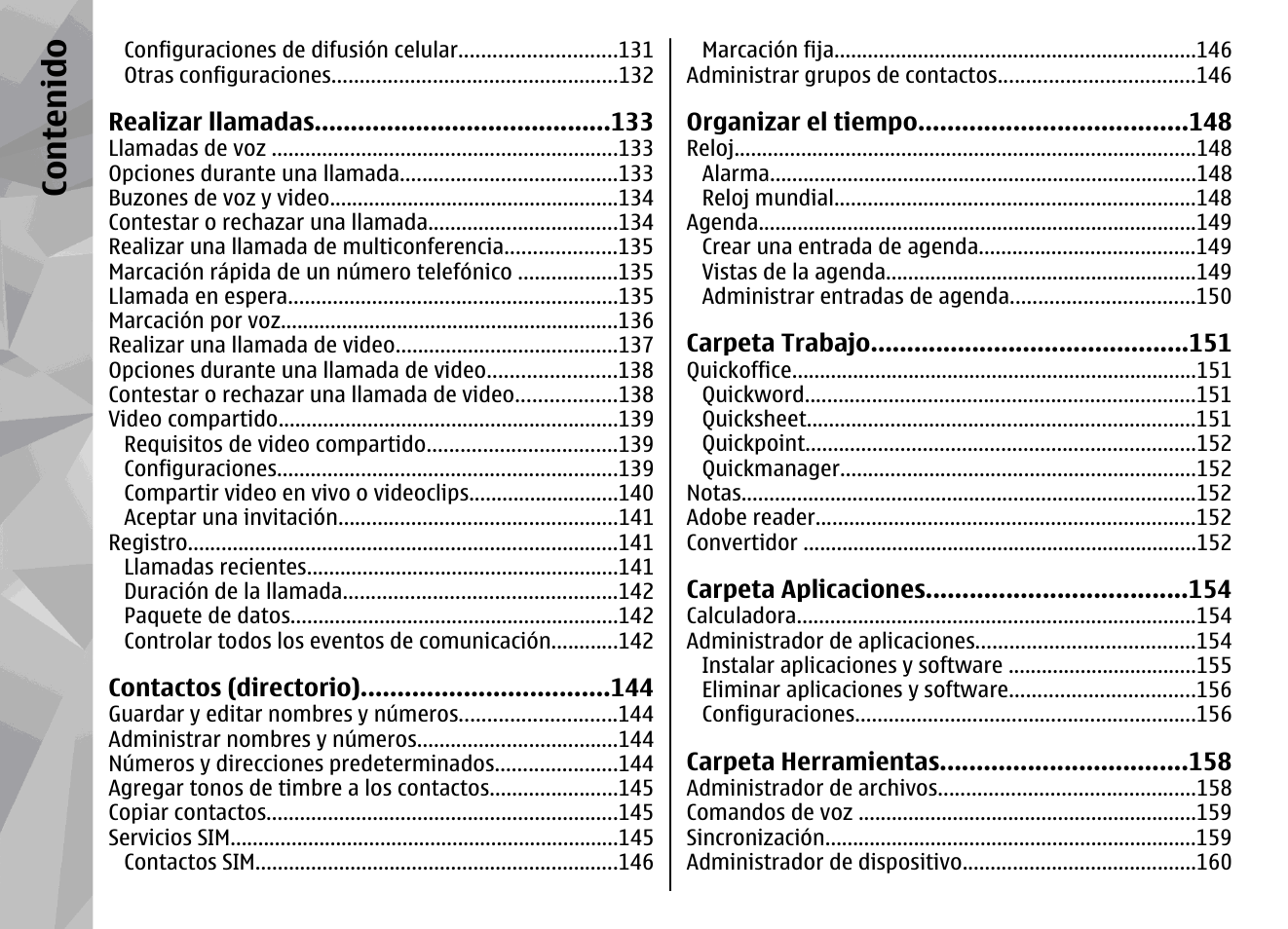 Co nte nido | Nokia N78 User Manual | Page 180 / 368