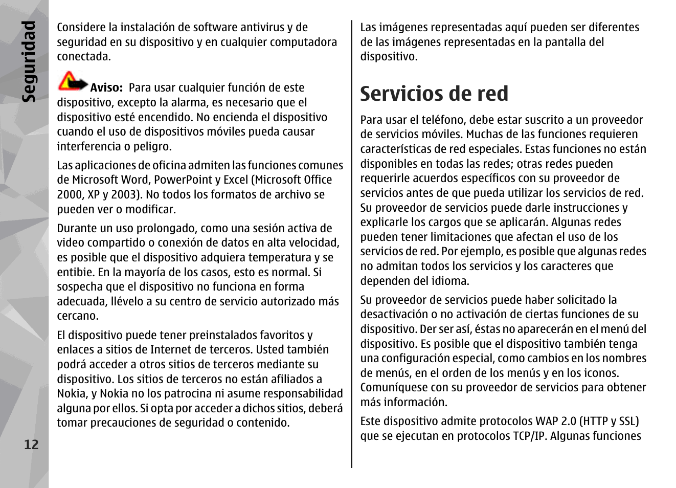 Servicios de red, Se gu ridad | Nokia N78 User Manual | Page 184 / 368