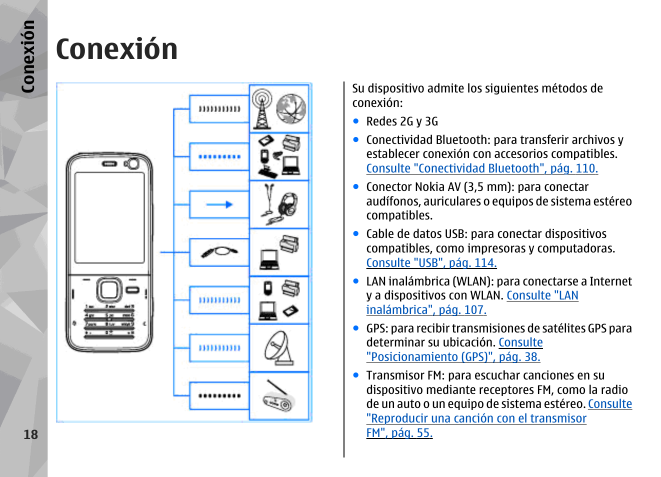 Conexión | Nokia N78 User Manual | Page 190 / 368