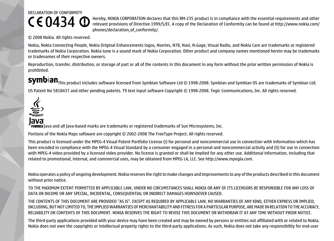 Nokia N78 User Manual | Page 2 / 368