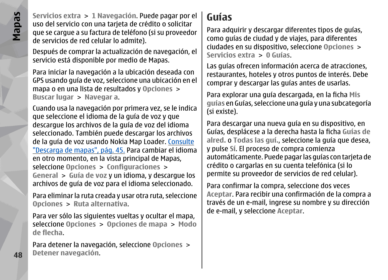 Guías, Mapas | Nokia N78 User Manual | Page 220 / 368