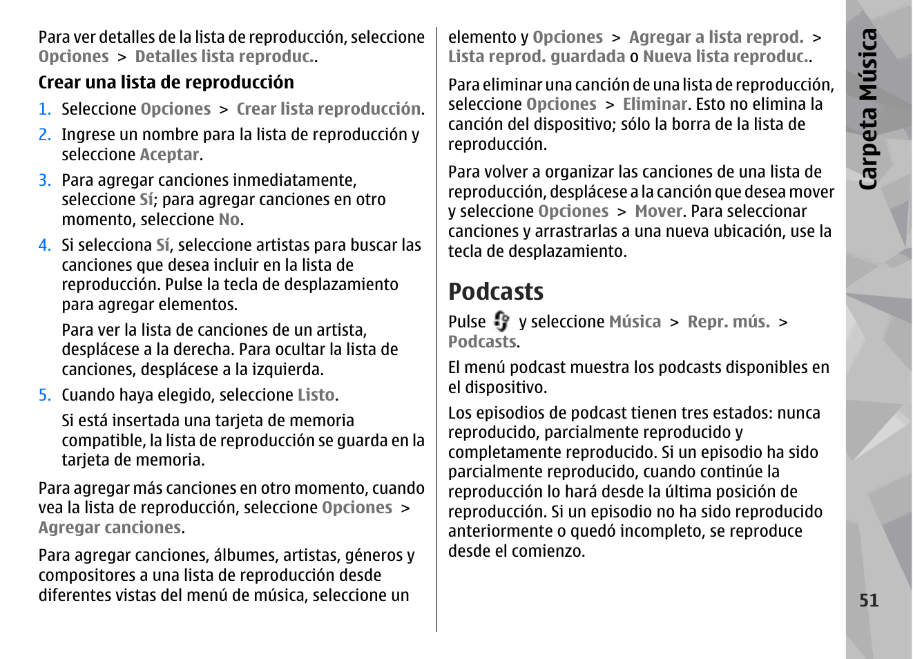 Podcasts, Carp eta música | Nokia N78 User Manual | Page 223 / 368