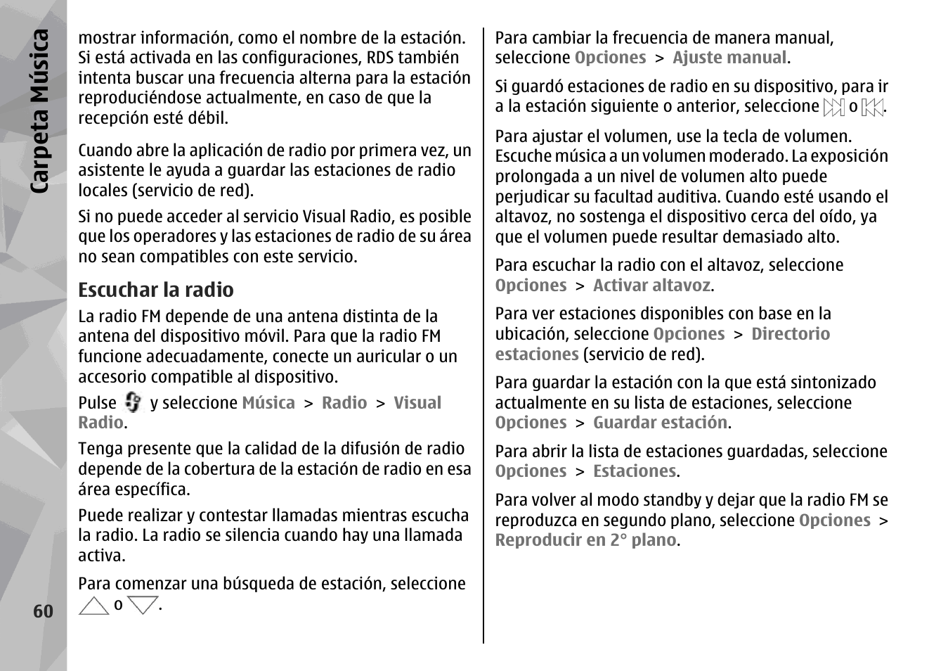 Escuchar la radio, Carp eta música | Nokia N78 User Manual | Page 232 / 368