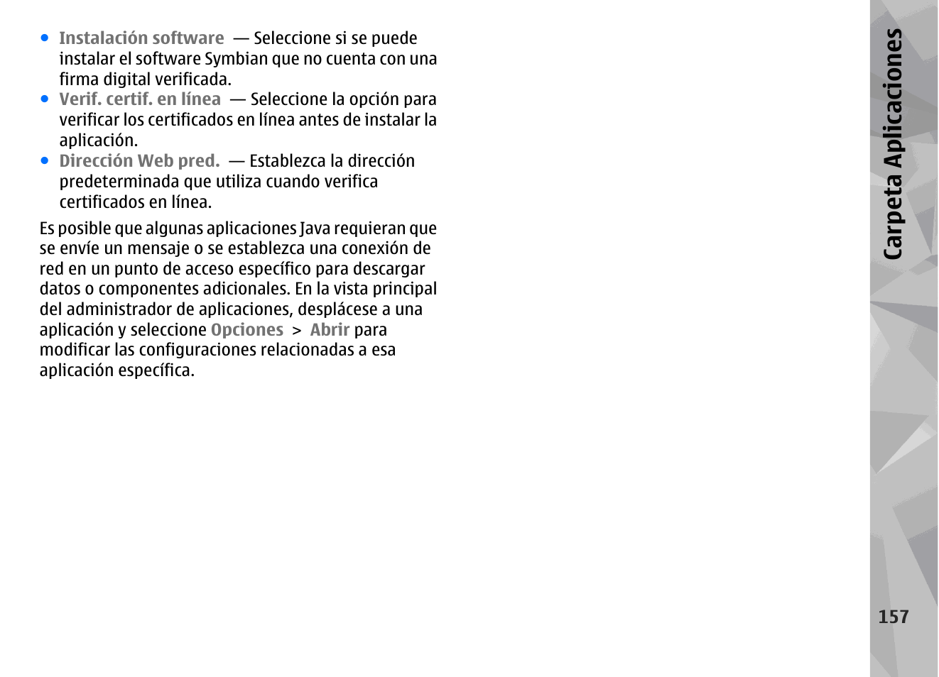 Ca rp eta aplica cion es | Nokia N78 User Manual | Page 329 / 368