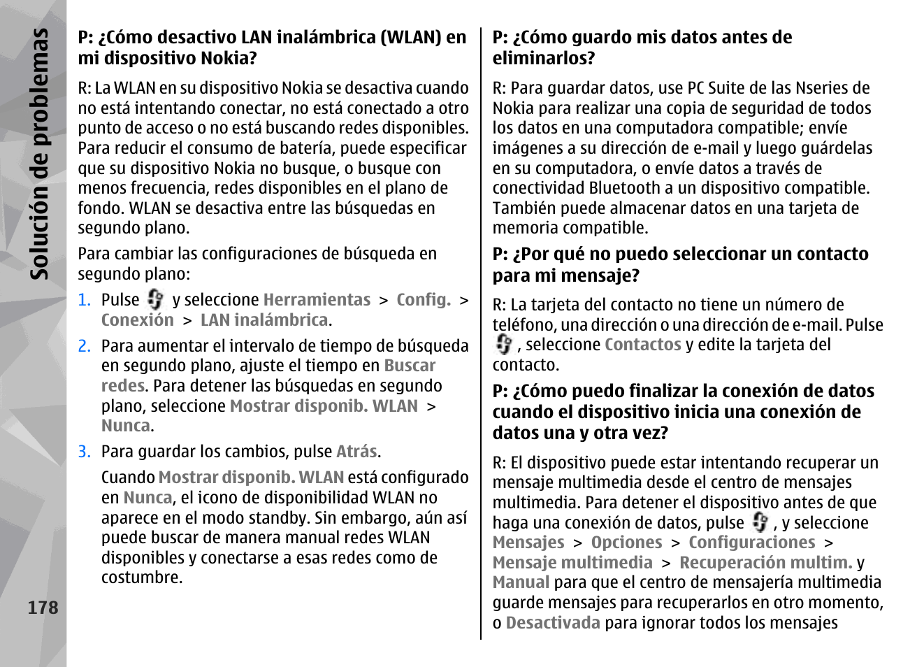 Solución de problemas | Nokia N78 User Manual | Page 350 / 368