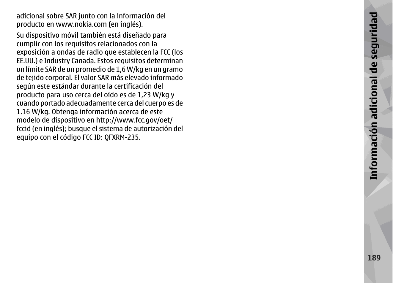 Info rm ación a dic ion al de se gu ridad | Nokia N78 User Manual | Page 361 / 368