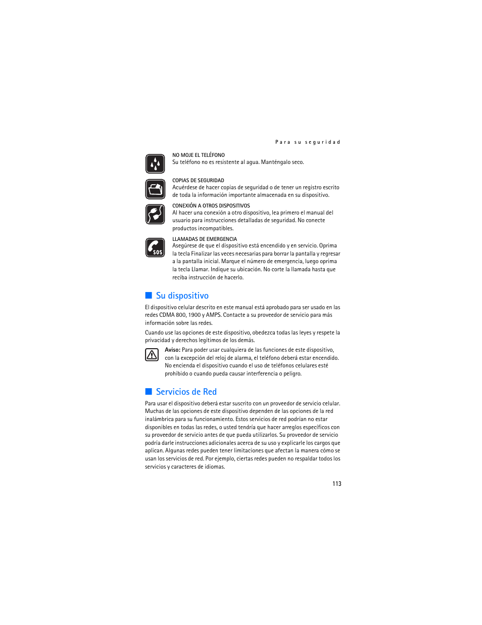 Su dispositivo, Servicios de red | Nokia 6235i User Manual | Page 114 / 233