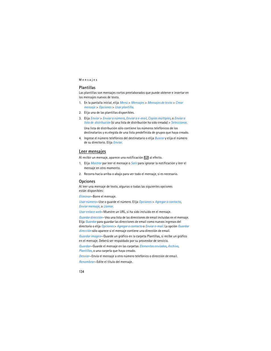 Leer mensajes | Nokia 6235i User Manual | Page 135 / 233