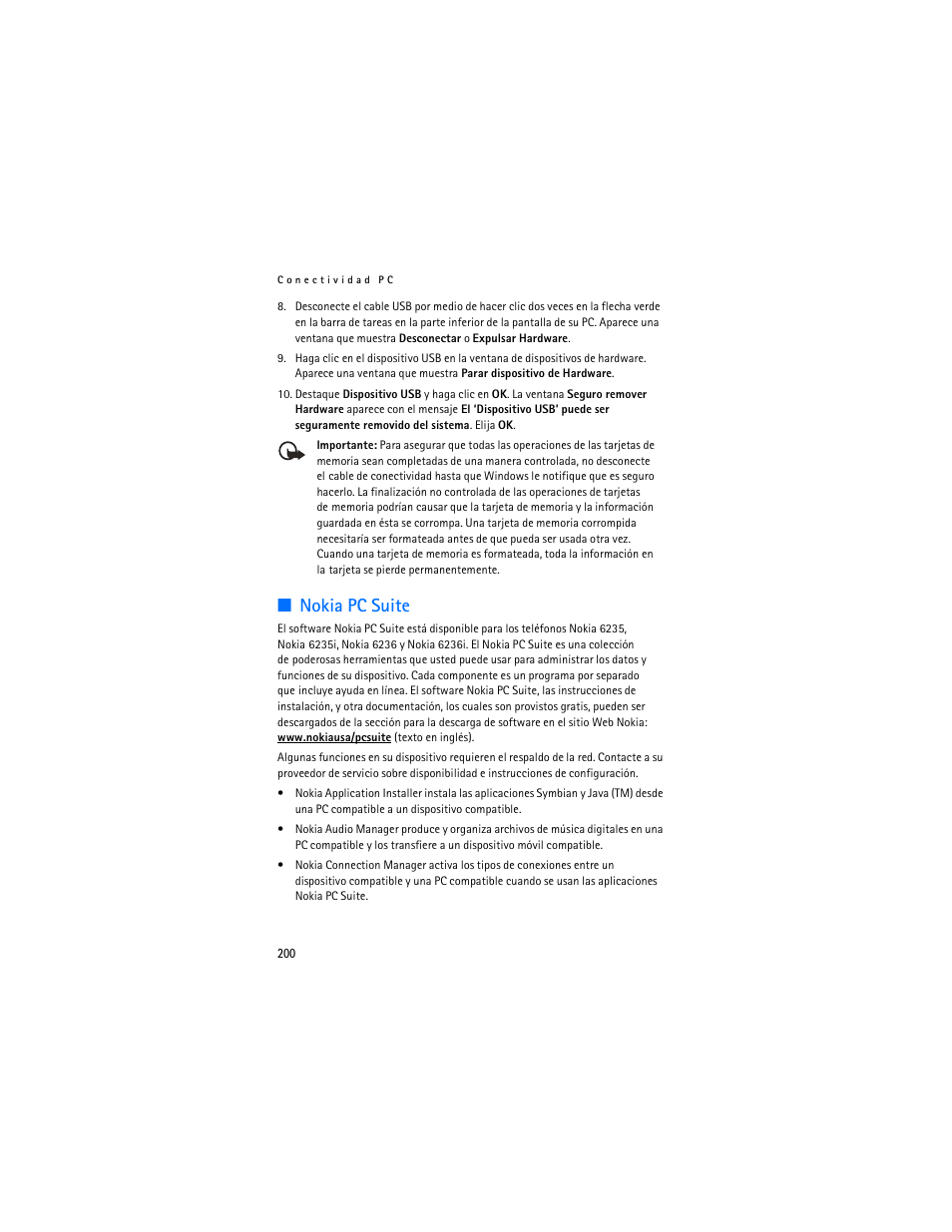 Nokia pc suite | Nokia 6235i User Manual | Page 201 / 233