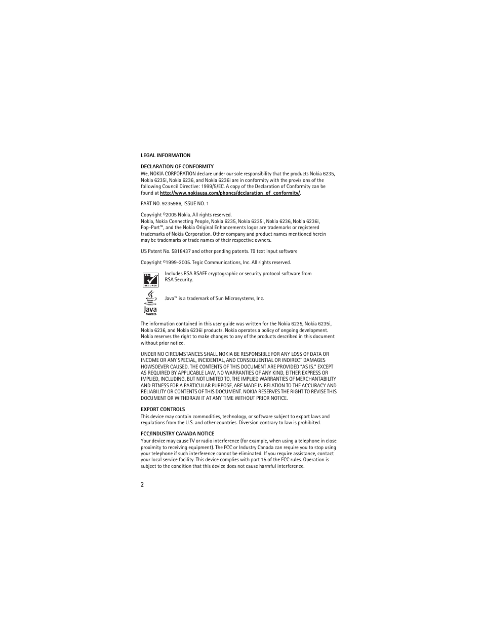Nokia 6235i User Manual | Page 3 / 233