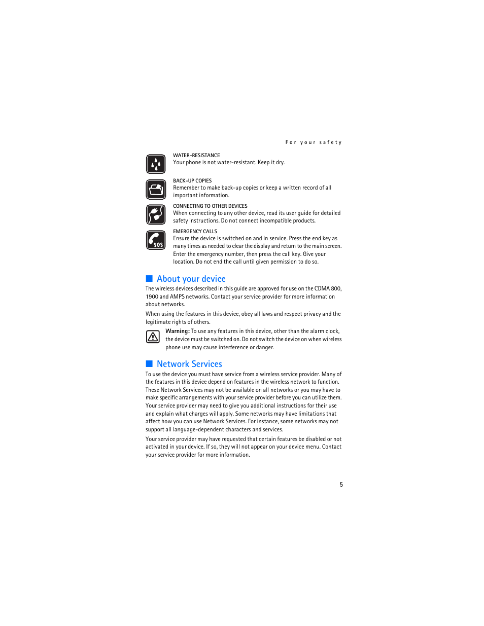 About your device, Network services | Nokia 6235i User Manual | Page 6 / 233