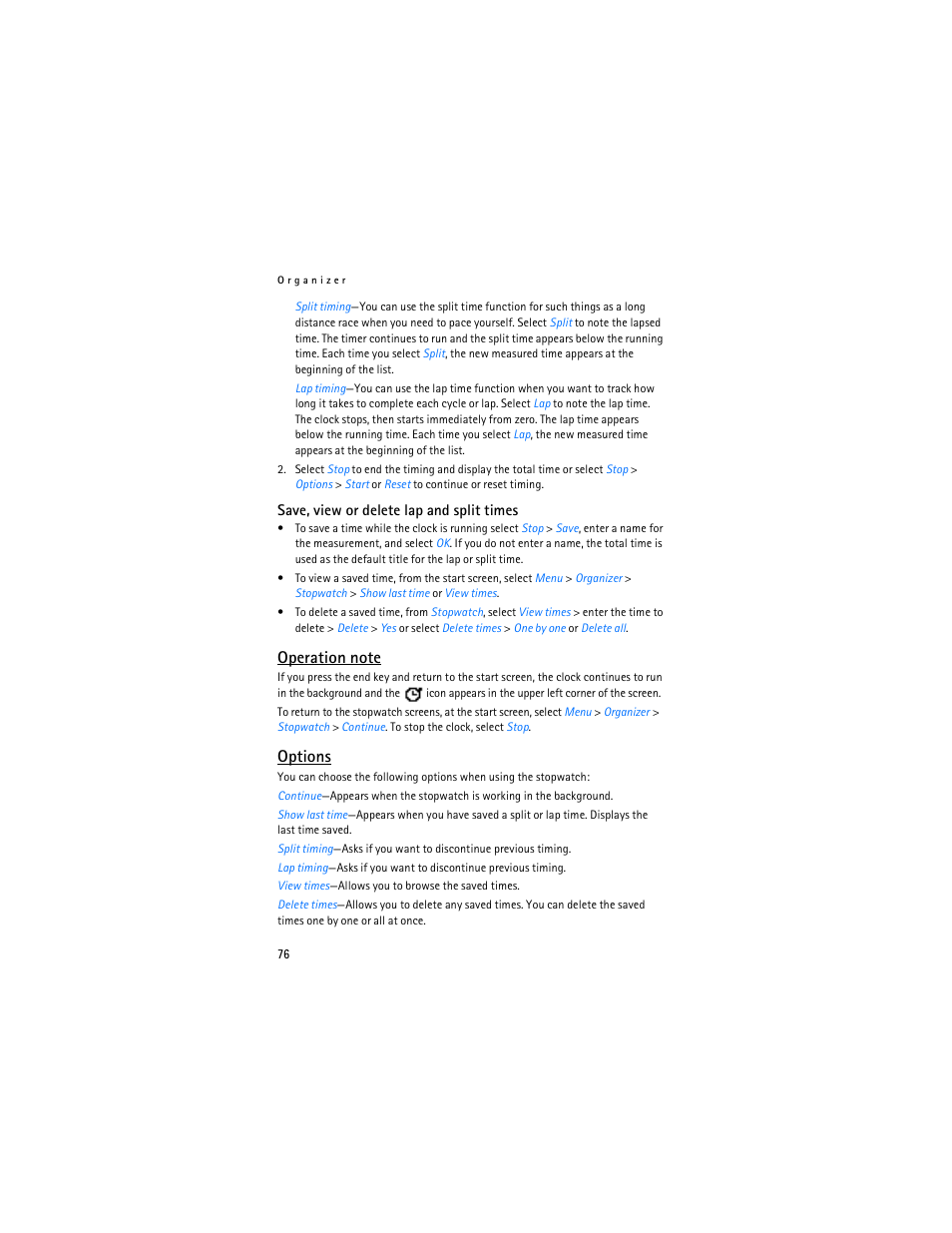 Options | Nokia 6235i User Manual | Page 77 / 233
