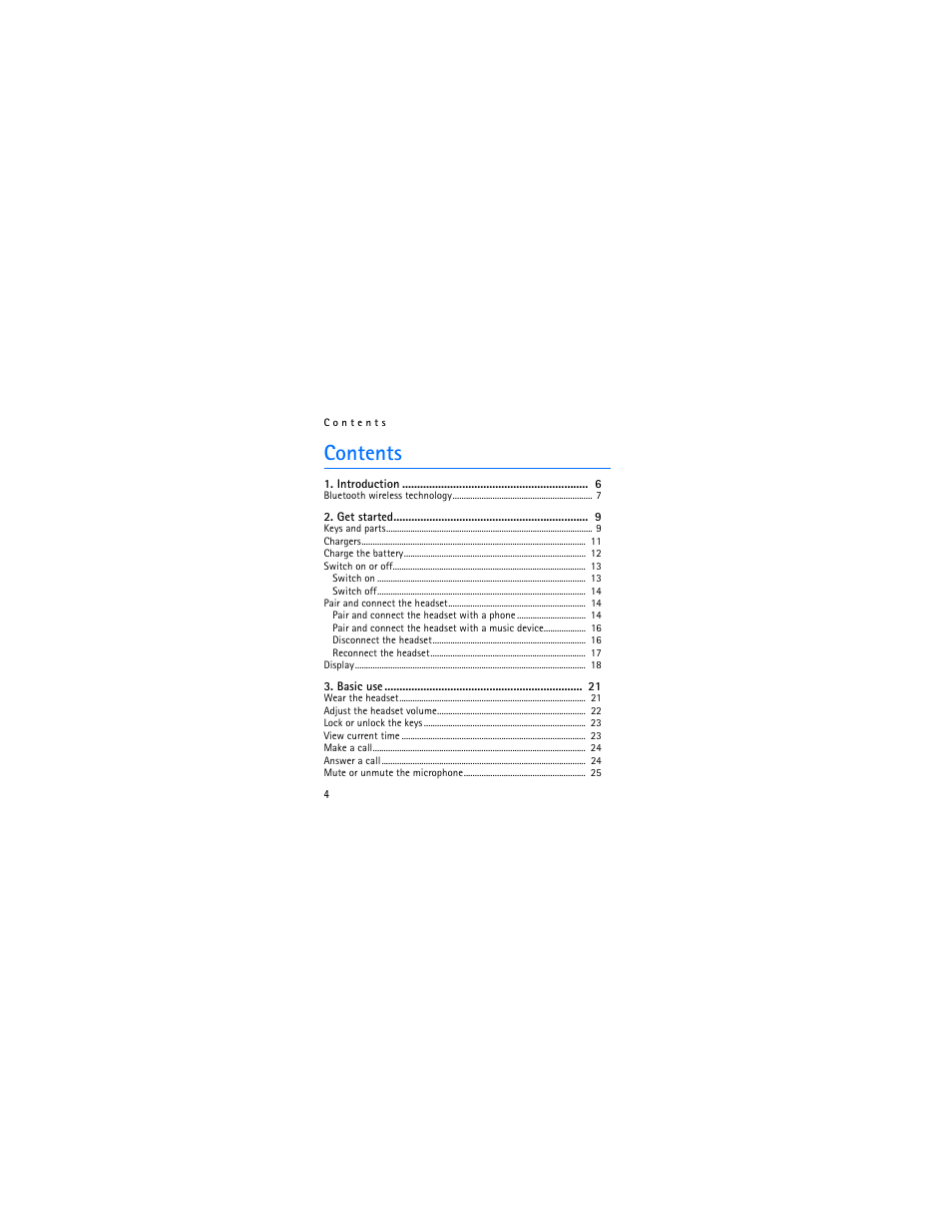 Nokia Bluetooth Stereo Headset BH-903 User Manual | Page 4 / 41