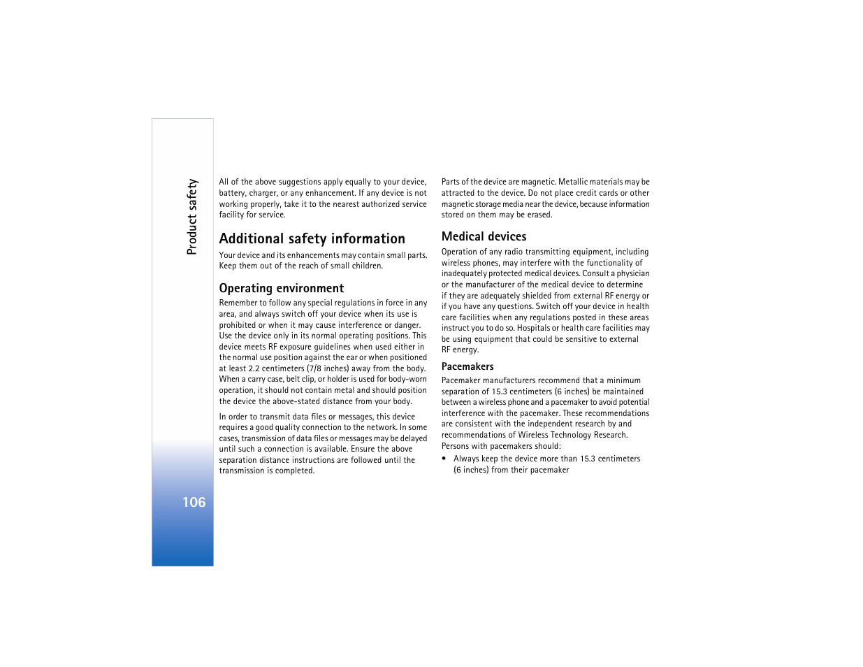 Additional safety information | Nokia N73 User Manual | Page 107 / 241