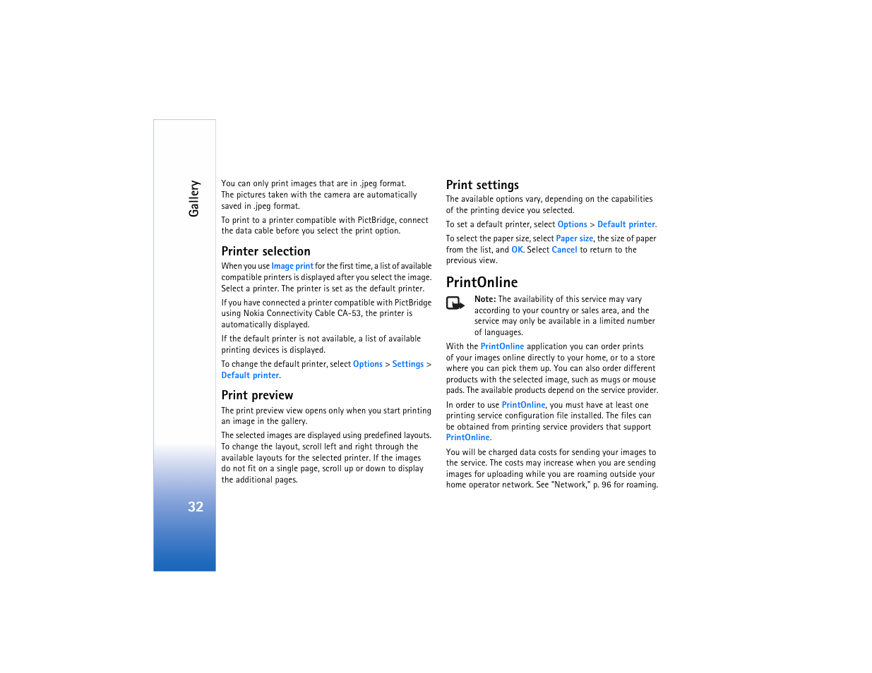 Printonline | Nokia N73 User Manual | Page 33 / 241