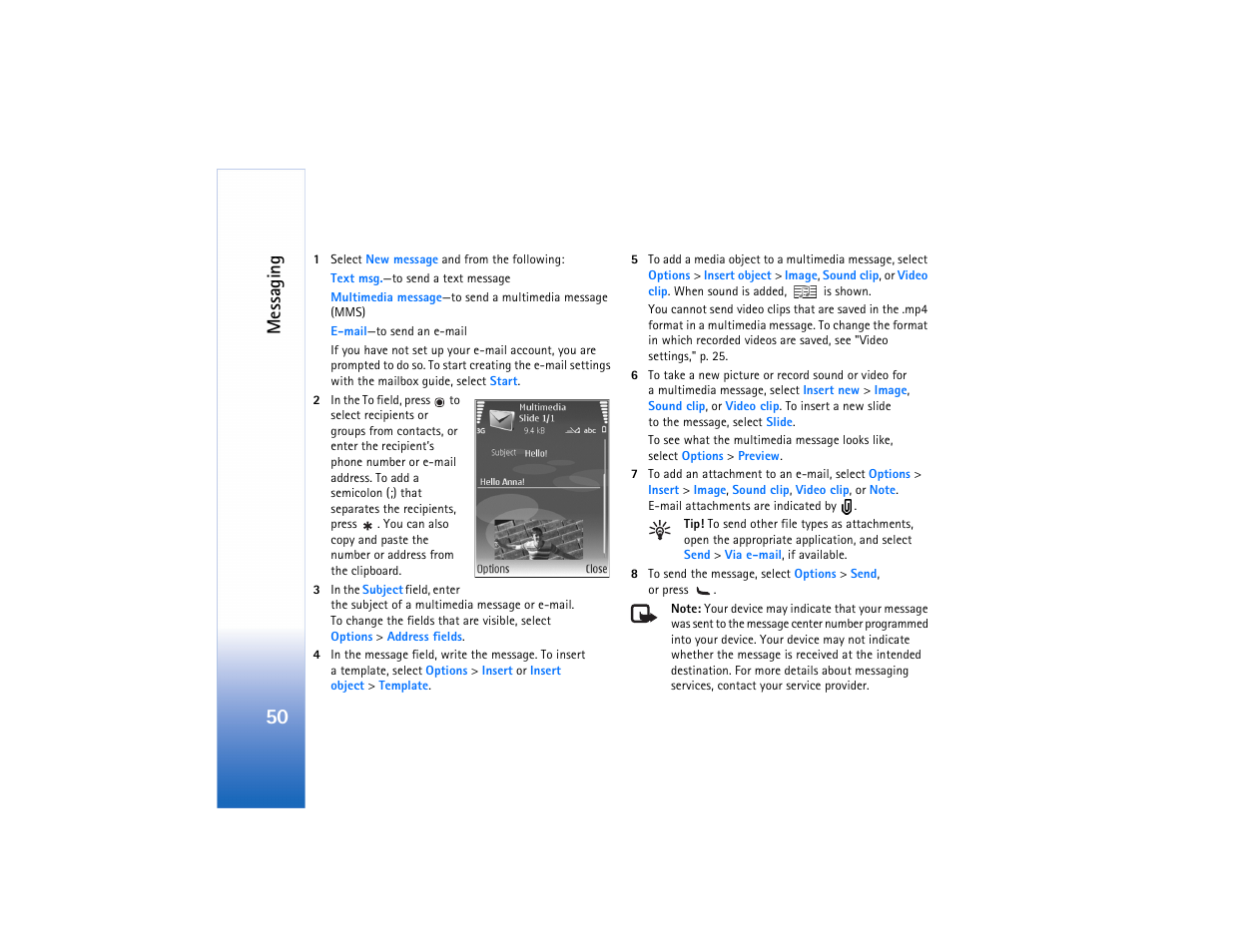 Messaging | Nokia N73 User Manual | Page 51 / 241