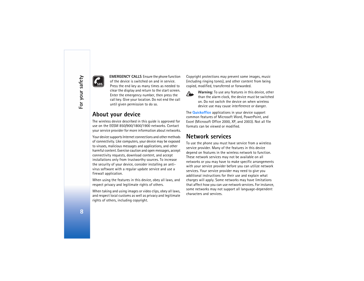 About your device, Network services | Nokia N73 User Manual | Page 9 / 241