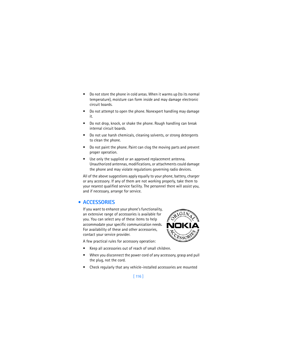 Accessories | Nokia 6310i User Manual | Page 125 / 161