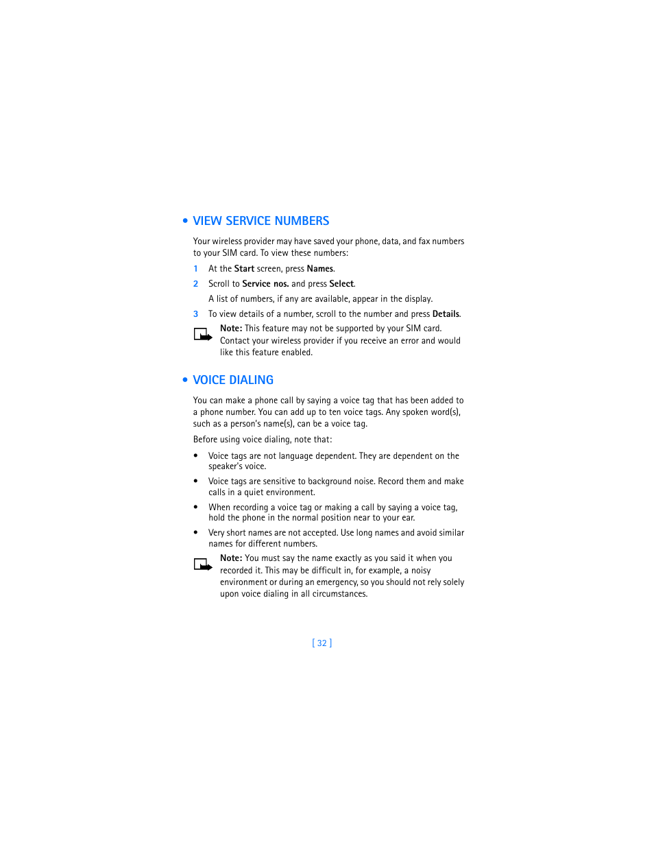 View service numbers, Voice dialing | Nokia 6310i User Manual | Page 41 / 161