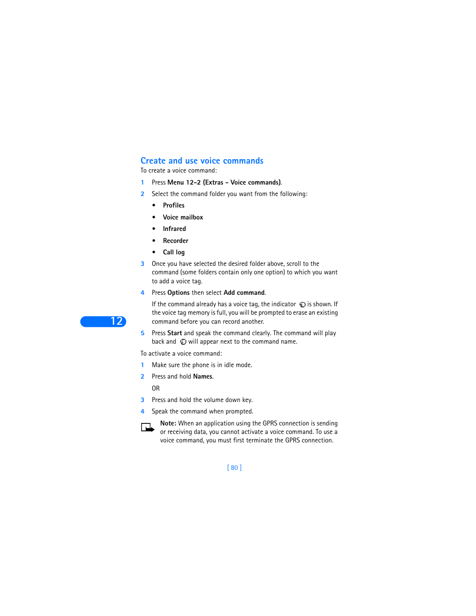 Create and use voice commands | Nokia 6310i User Manual | Page 89 / 161