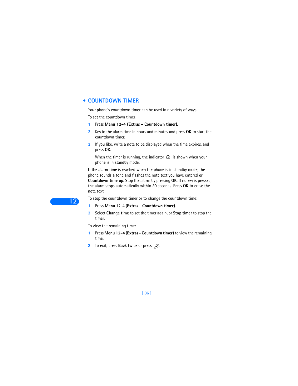 Countdown timer | Nokia 6310i User Manual | Page 95 / 161