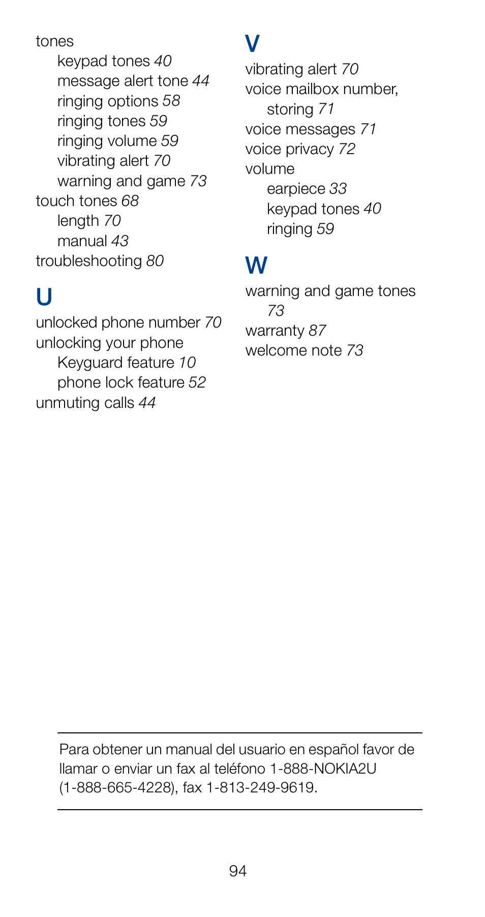 Nokia 6161 User Manual | Page 101 / 101
