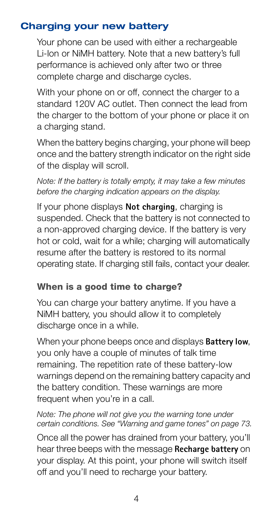 Charging your new battery, When is a good time to charge | Nokia 6161 User Manual | Page 11 / 101