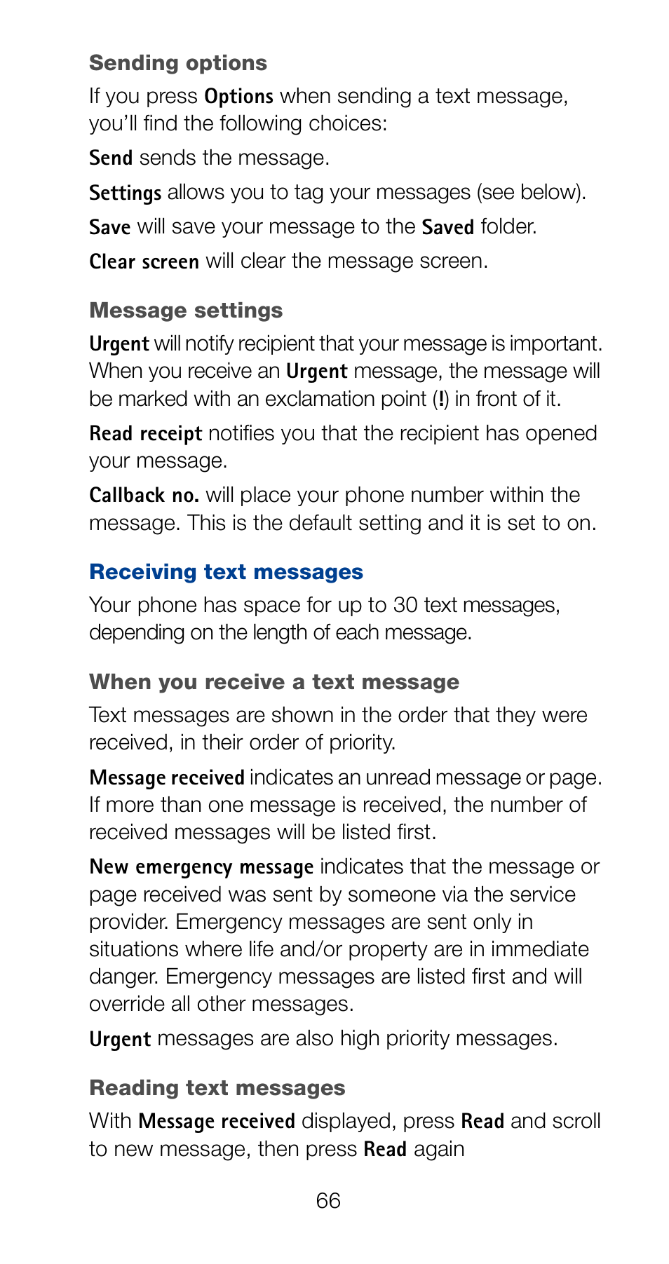 Receiving text messages, Reading text messages, Receiving text messages reading text messages | Nokia 6161 User Manual | Page 73 / 101