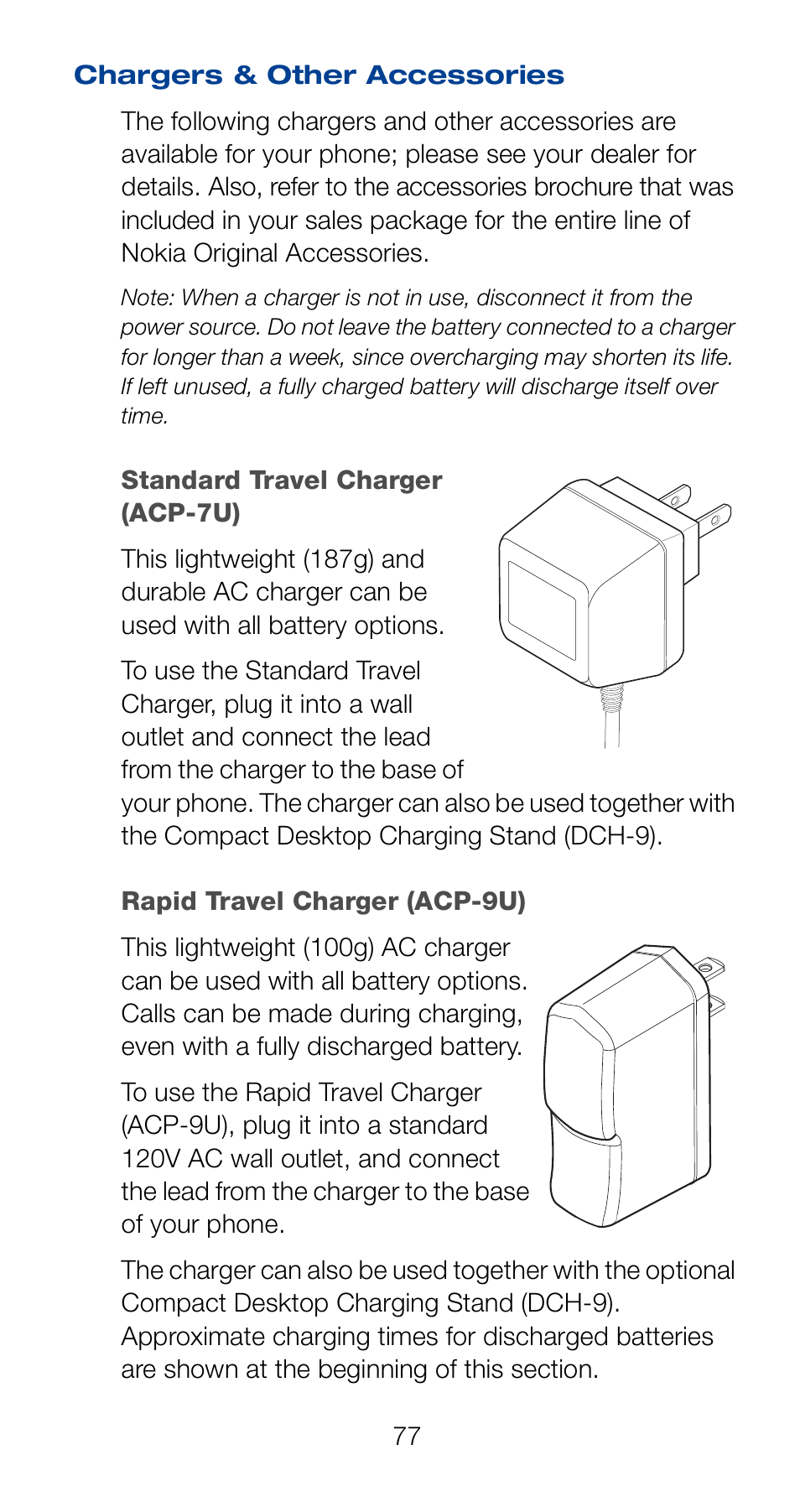 Chargers & other accessories | Nokia 6161 User Manual | Page 84 / 101