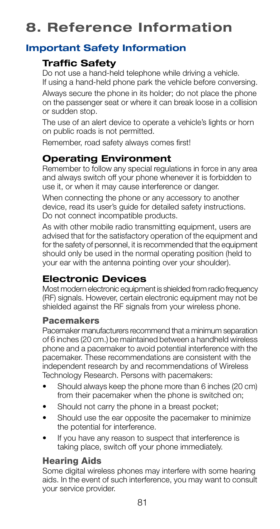 Reference information | Nokia 6161 User Manual | Page 88 / 101