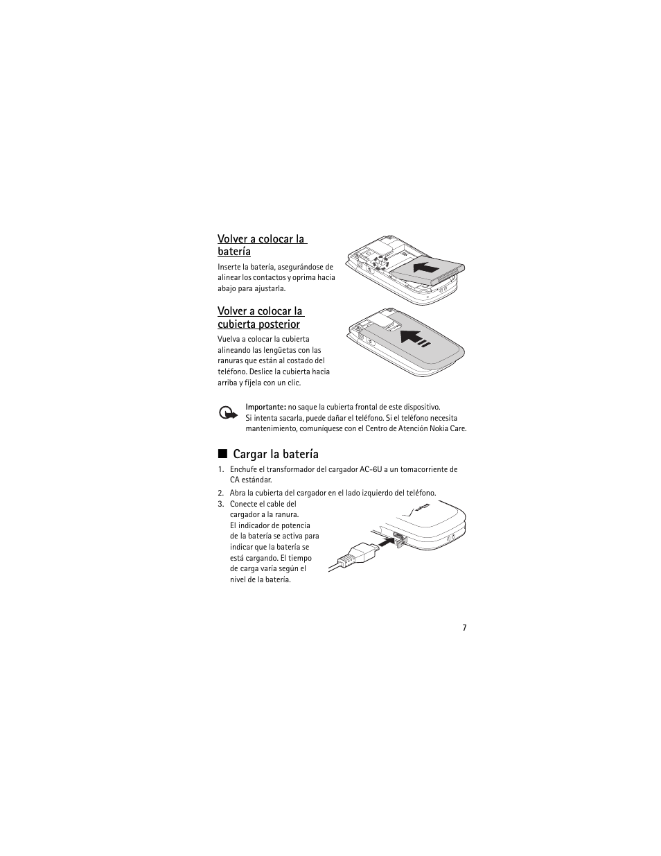 Cargar la batería | Nokia 2605 User Manual | Page 41 / 71