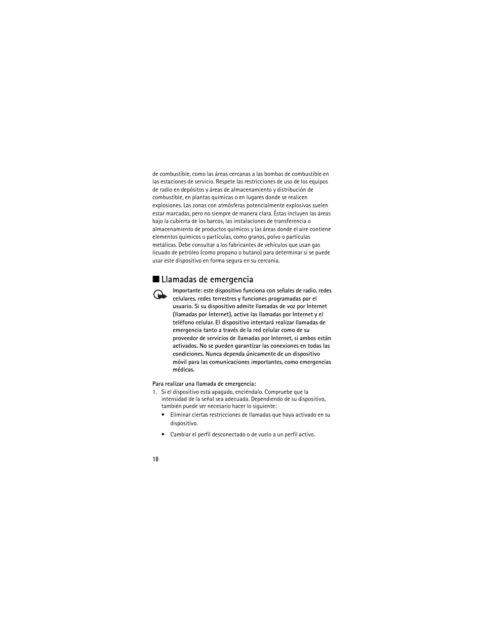 Llamadas de emergencia | Nokia 2605 User Manual | Page 52 / 71