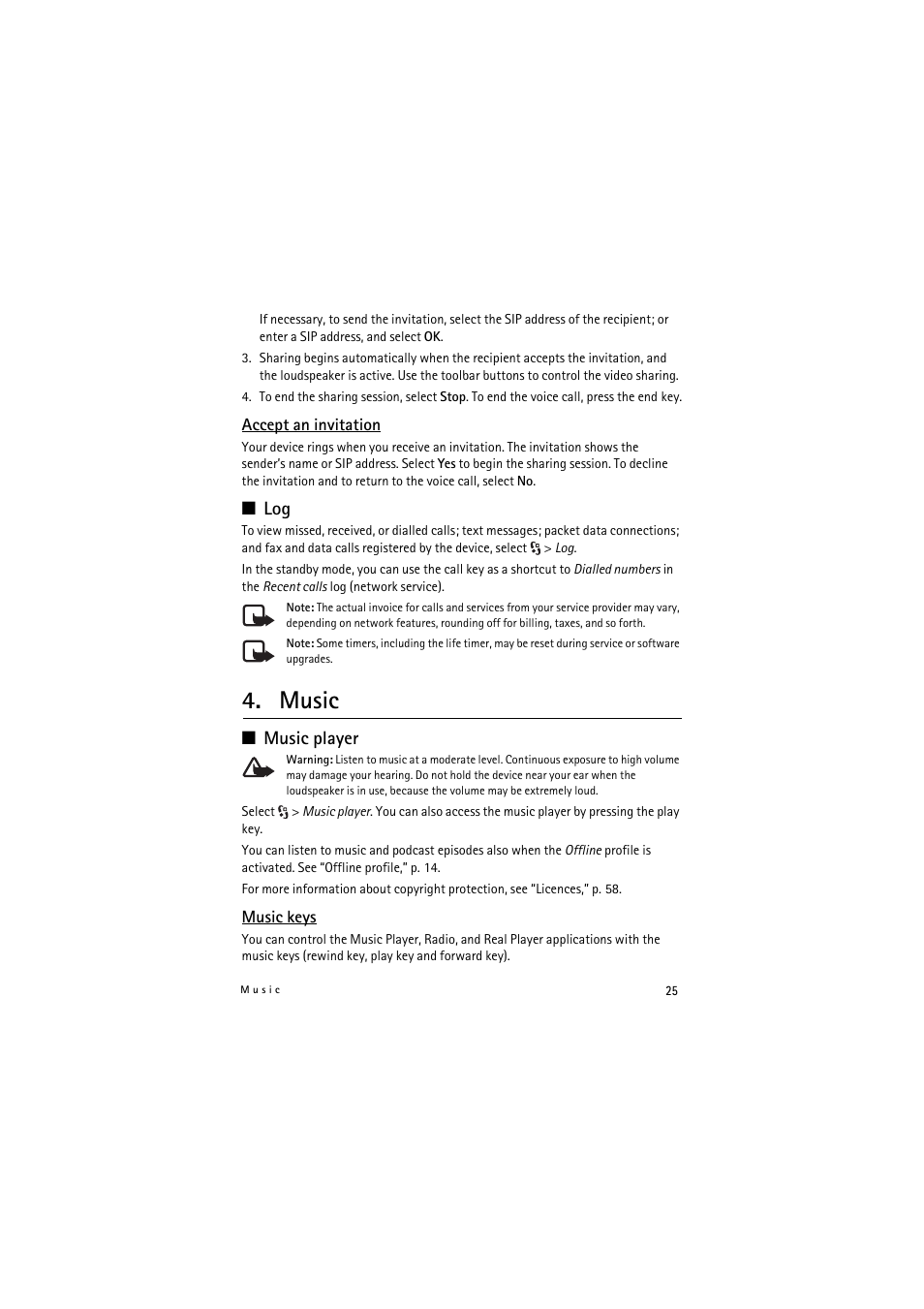 Music, Music player | Nokia 5320 XpressMusic User Manual | Page 25 / 72