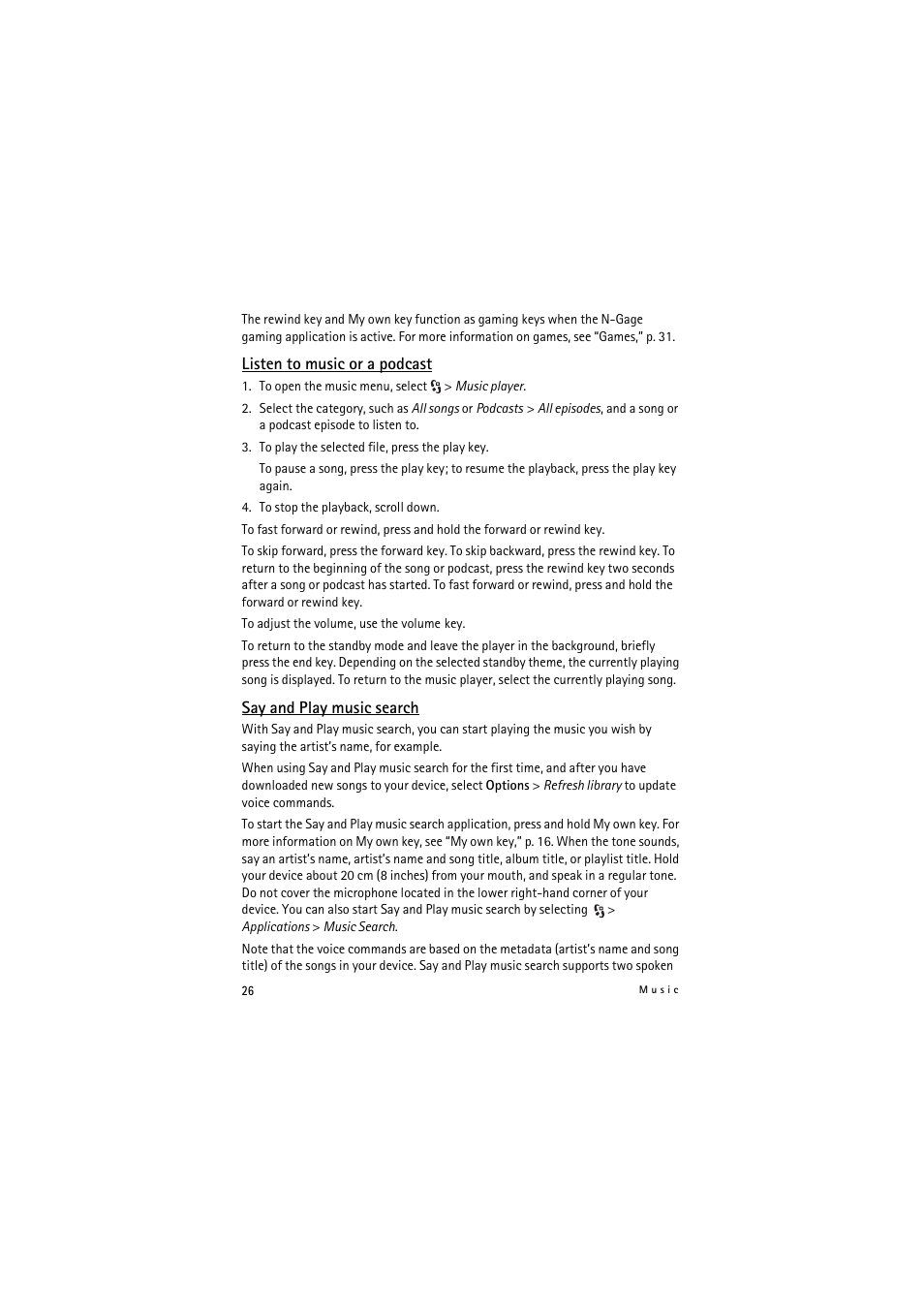 Nokia 5320 XpressMusic User Manual | Page 26 / 72