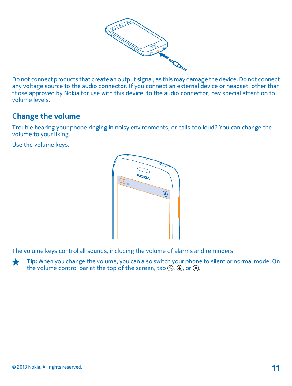 Change the volume | Nokia Lumia 710 User Manual | Page 11 / 86