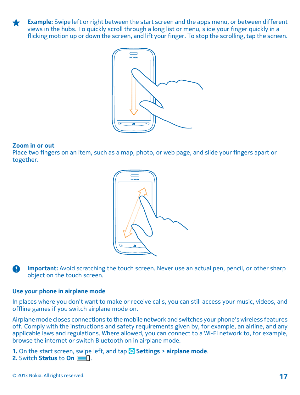 Use your phone in airplane mode | Nokia Lumia 710 User Manual | Page 17 / 86