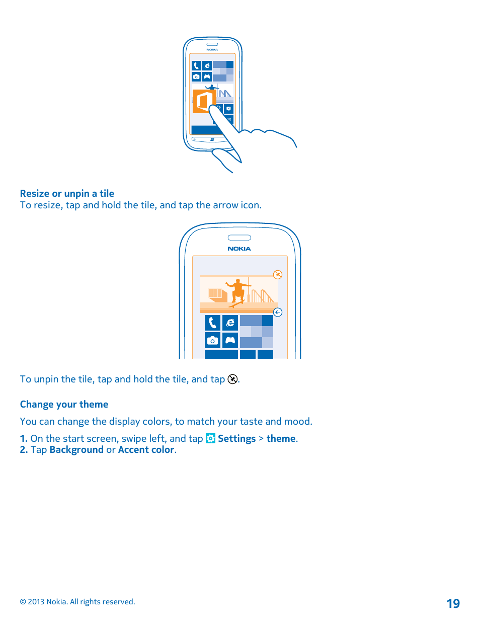 Change your theme | Nokia Lumia 710 User Manual | Page 19 / 86