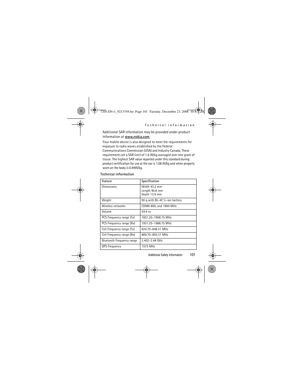 Nokia 7205 Intrigue User Manual | Page 102 / 108