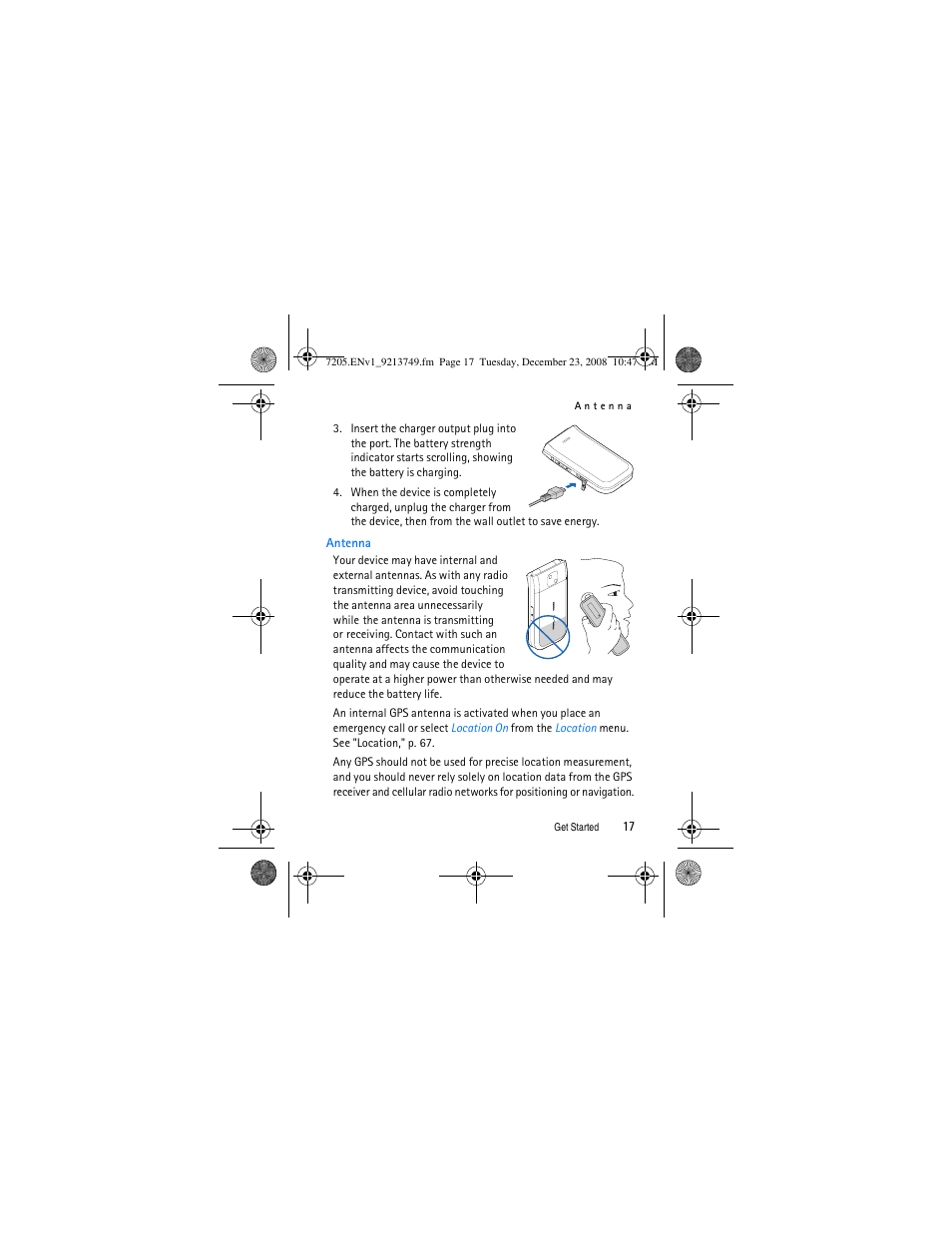 Antenna | Nokia 7205 Intrigue User Manual | Page 18 / 108