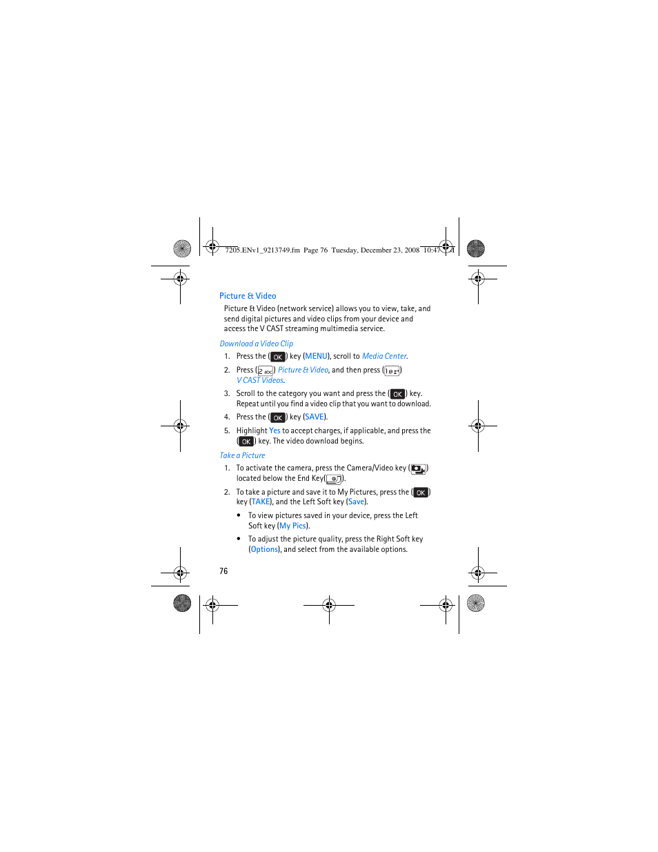 Picture & video | Nokia 7205 Intrigue User Manual | Page 77 / 108