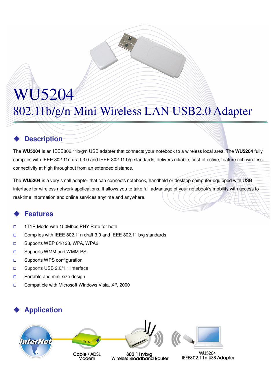 Abocom WU5204 User Manual | 2 pages