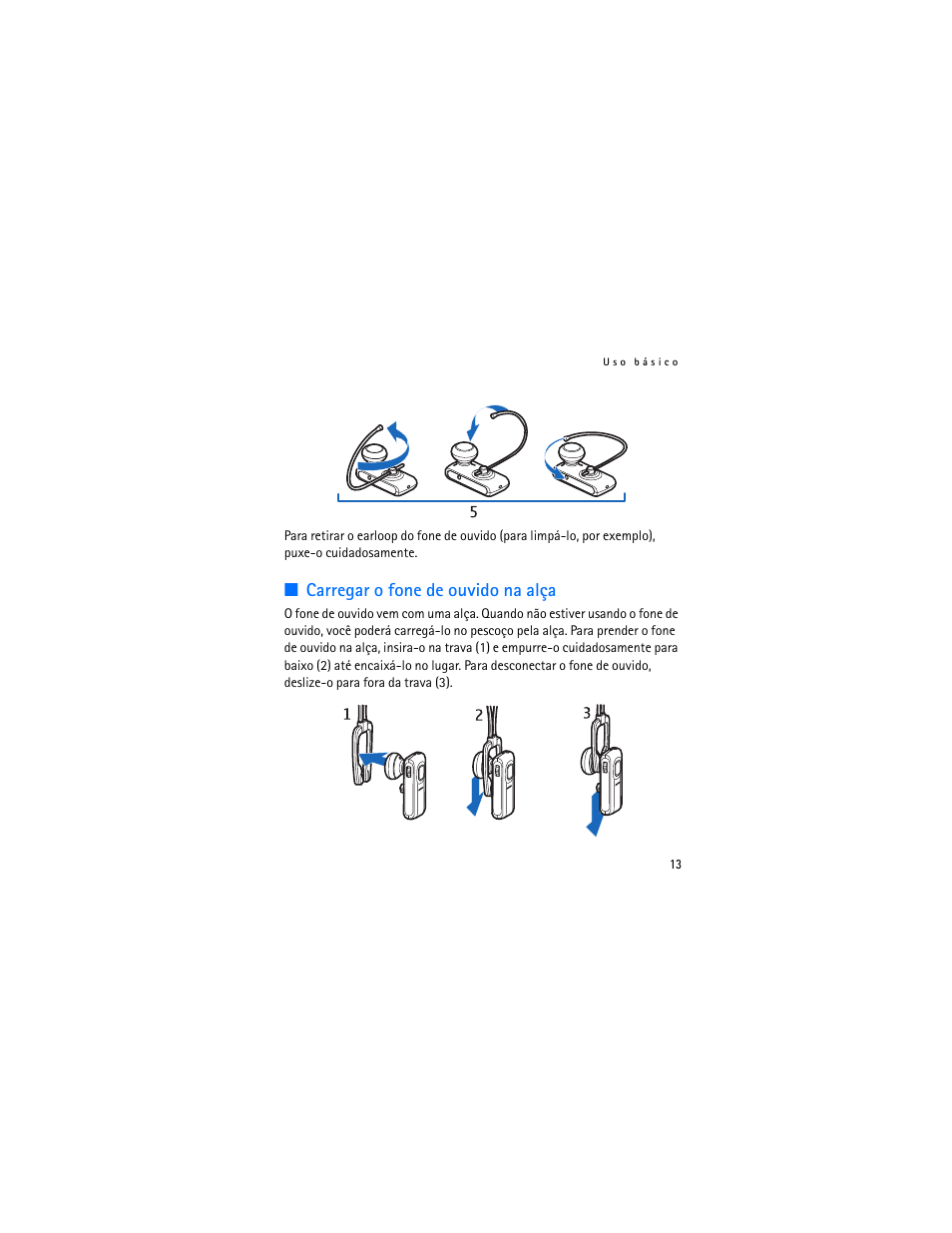 Carregar o fone de ouvido na alça | Nokia Bluetooth Headset BH-800 User Manual | Page 53 / 80