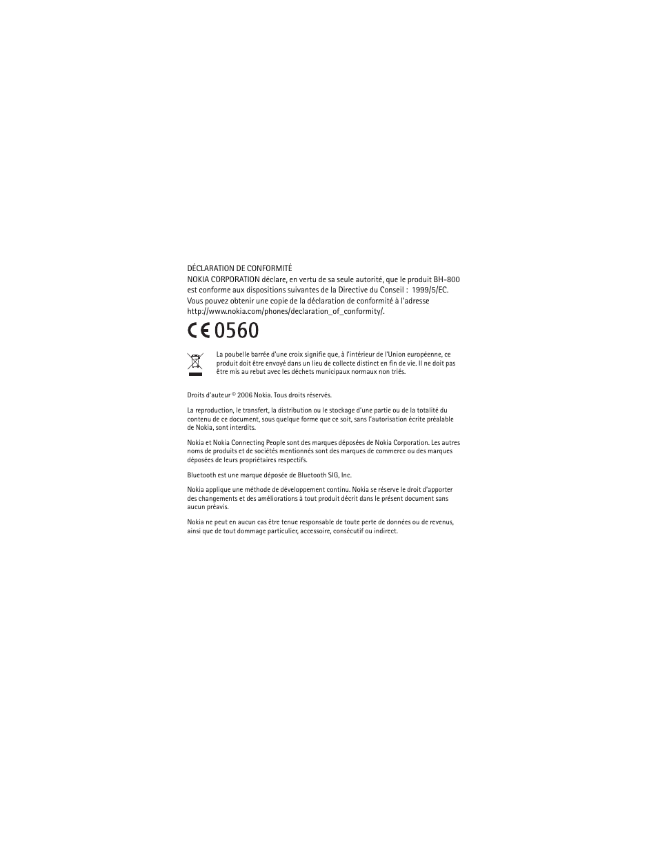 Nokia Bluetooth Headset BH-800 User Manual | Page 62 / 80