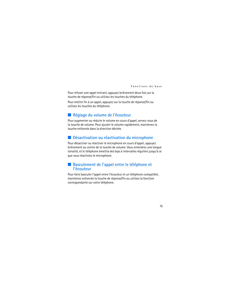 Réglage du volume de l'écouteur, Désactivation ou réactivation du microphone | Nokia Bluetooth Headset BH-800 User Manual | Page 75 / 80