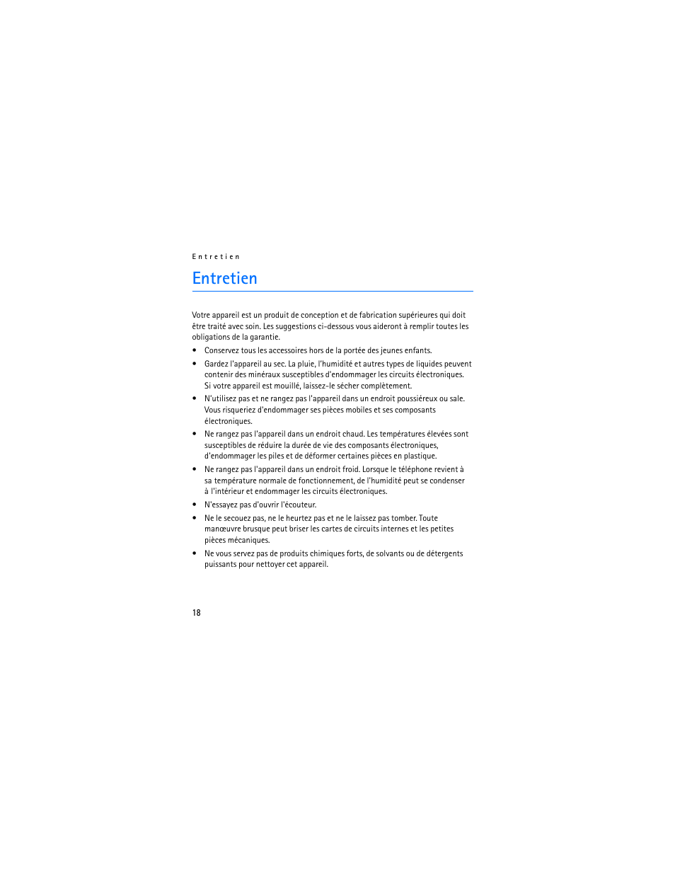 Entretien | Nokia Bluetooth Headset BH-800 User Manual | Page 78 / 80