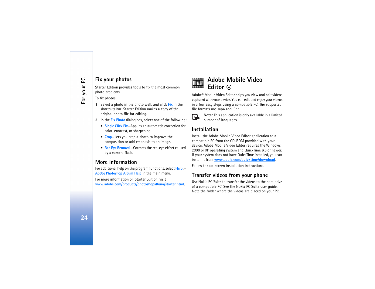 Adobe mobile video editor | Nokia N90 User Manual | Page 29 / 33