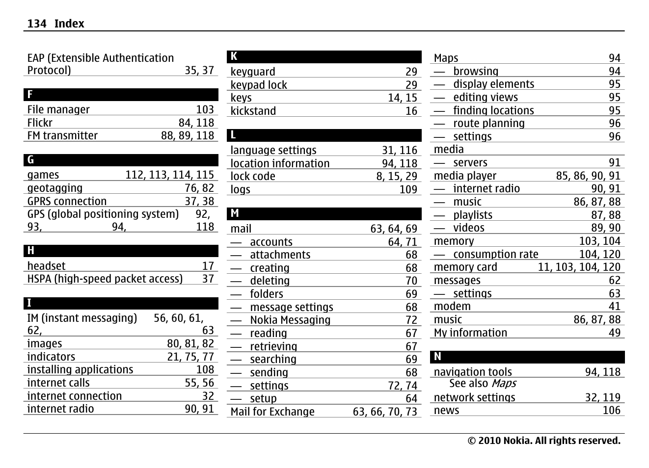 Nokia N900 User Manual | Page 134 / 283