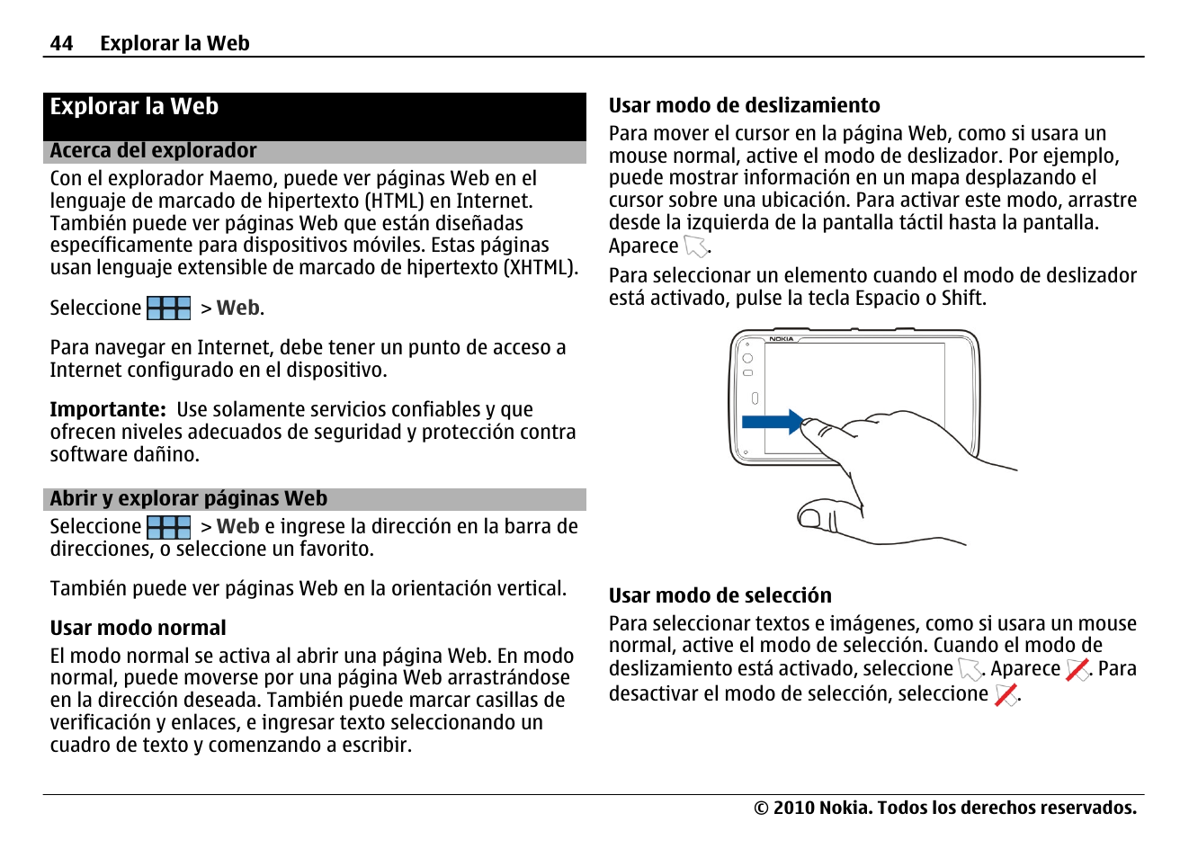 Explorar la web, Acerca del explorador | Nokia N900 User Manual | Page 180 / 283