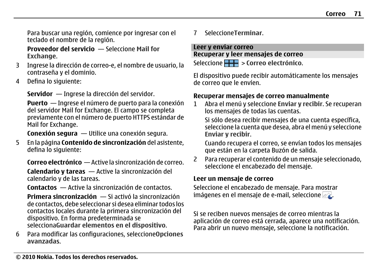 Leer y enviar correo, Recuperar y leer mensajes de correo | Nokia N900 User Manual | Page 207 / 283